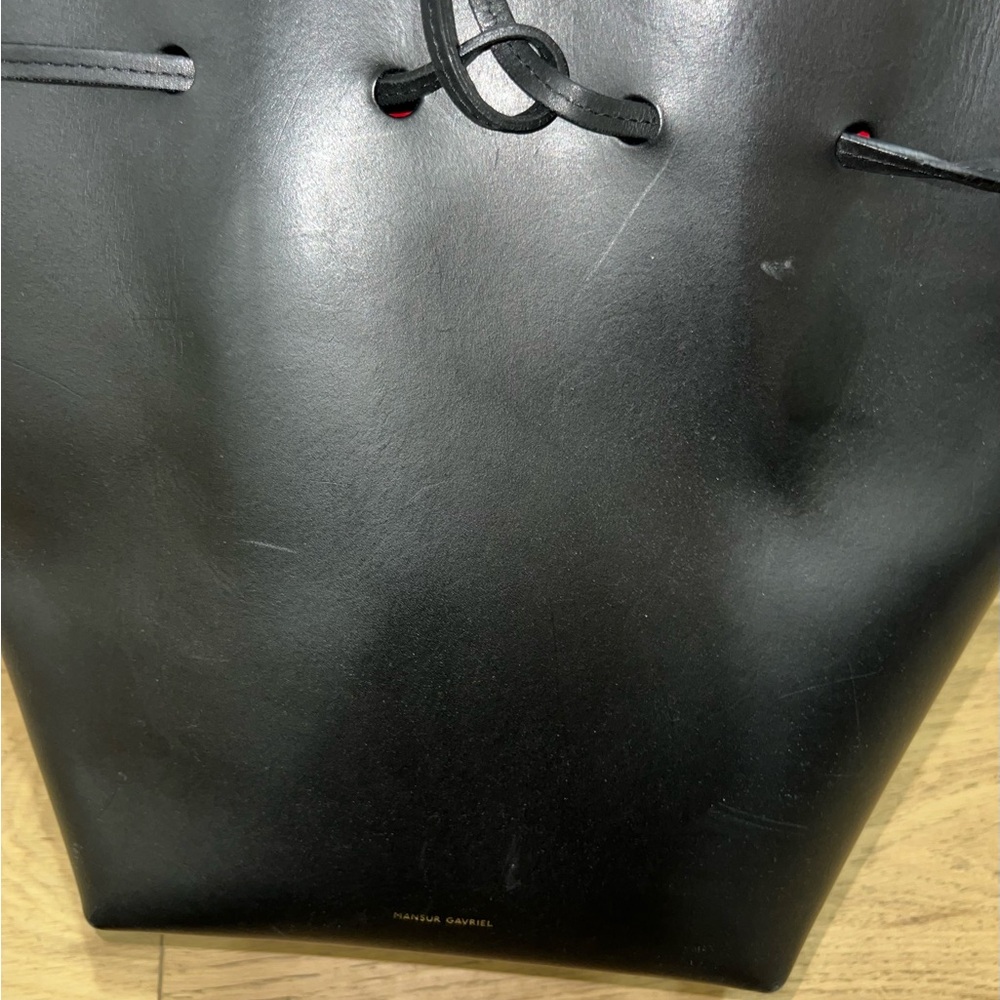 Mansur Gavriel black bucket crossbody bag